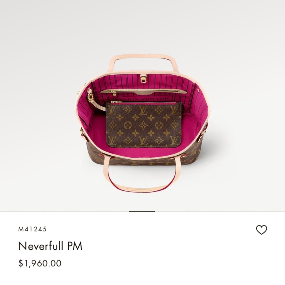 authentic Louis Vuitton, never full p.m. with matching wallet